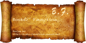 Boskó Fausztina névjegykártya